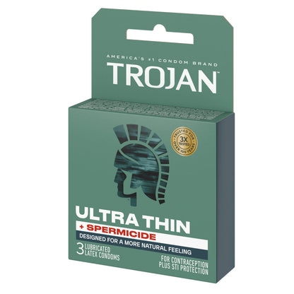 Trojan Ultra Thin Armor Condoms with Spermicidal Lubricant - 3 Pack