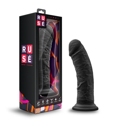 Ruse Jammy Girthy Dildo with Suction Cup Base - Black