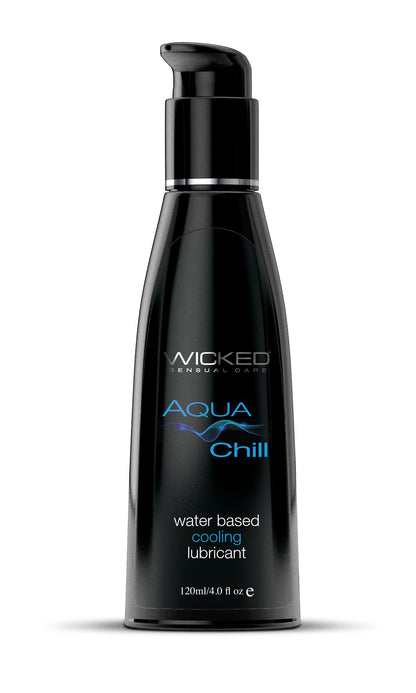 Wicked Aqua Chill Water Based Lubricant - Cooling Sensation - 4 Fl. Oz.