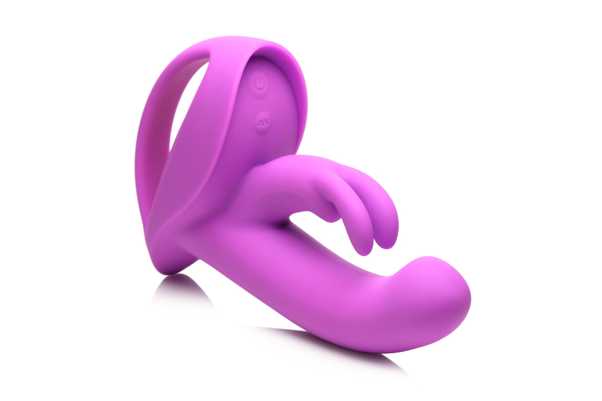 XR Brands Come Hither Rocket Silicone Vibrator - Purple - G-Spot and Clitoral Stimulation