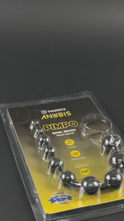 Camtoyz Black Pimpo Anal Beads – Non-Vibrating Anal Beads for Comfortable Insertion