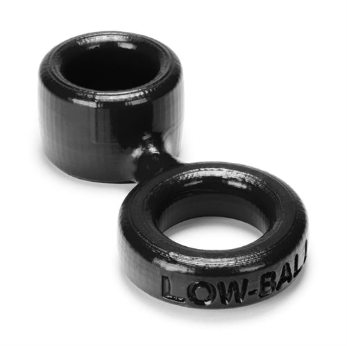 Oxballs Low Ball Cock Ring with Attached Ball Stretcher – Black