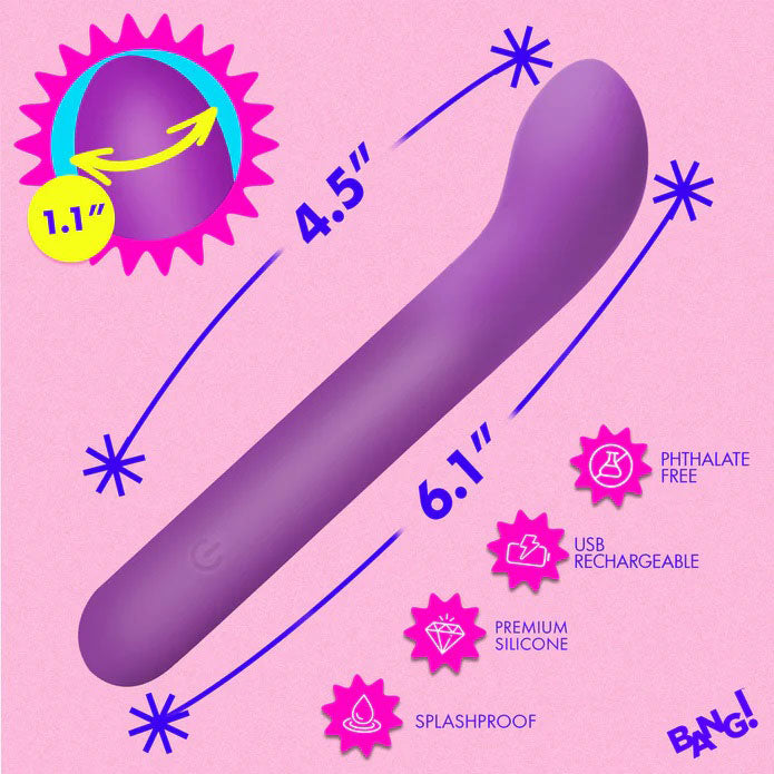 G-Spot Flexible Silicone Vibrator - Purple - Multi-Function, Rechargeable