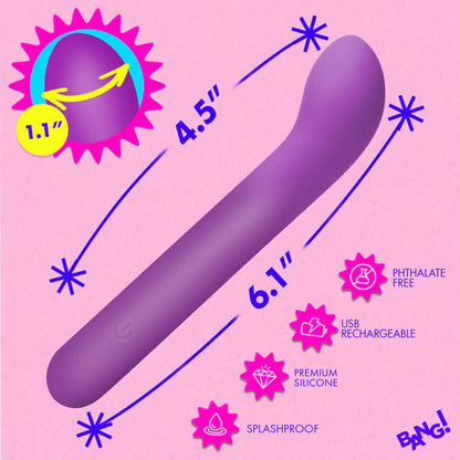 G-Spot Flexible Silicone Vibrator - Purple - Multi-Function, Rechargeable
