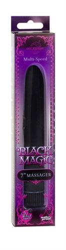 Doc Johnson Black Magic 7 Inch Velvet-Touch Massager – Multi-Speed Waterproof – Black