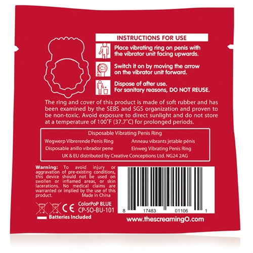 Screaming O Vibrating Ring - Blue - Couples' Mutual Stimulation