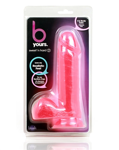 Blush B Yours Sweet N Hard 2 Dildo with Suction Cup - Pink