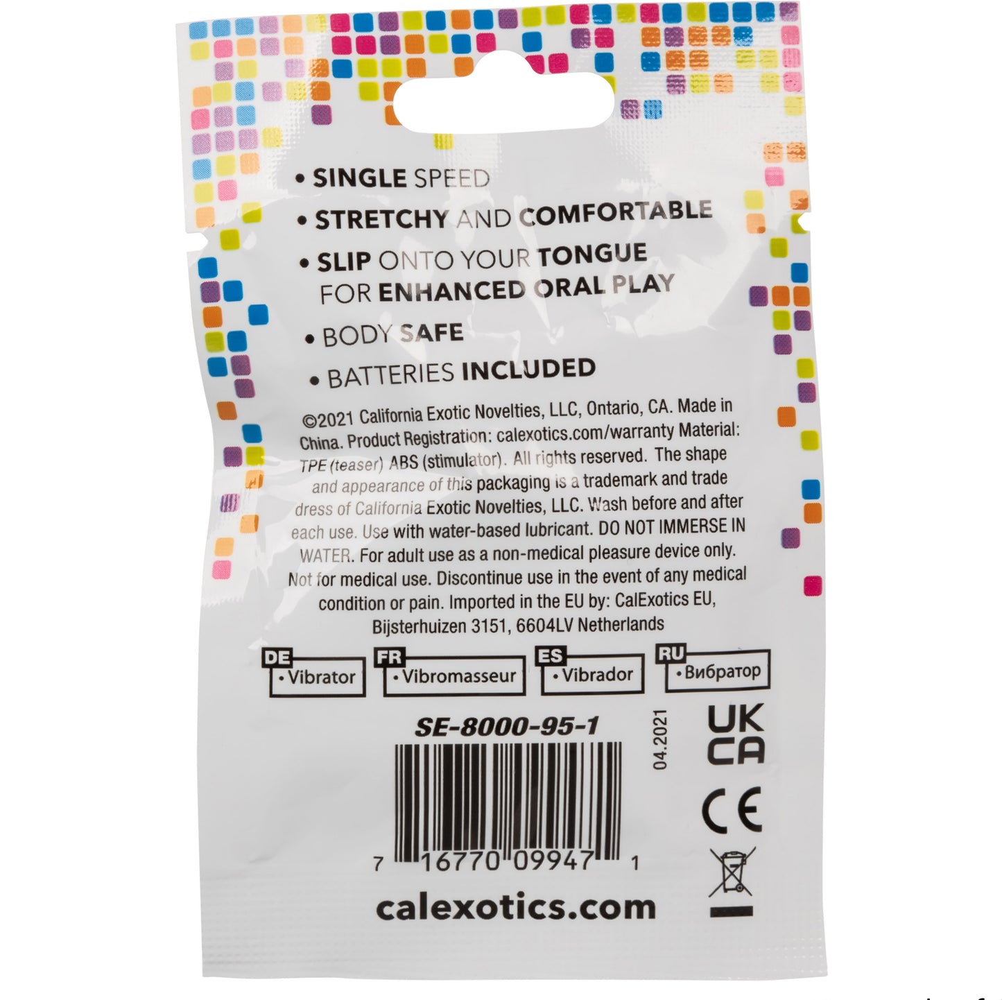 CalExotics Foil Pack Vibrating Tongue Teaser - Purple - Enhanced Oral Play
