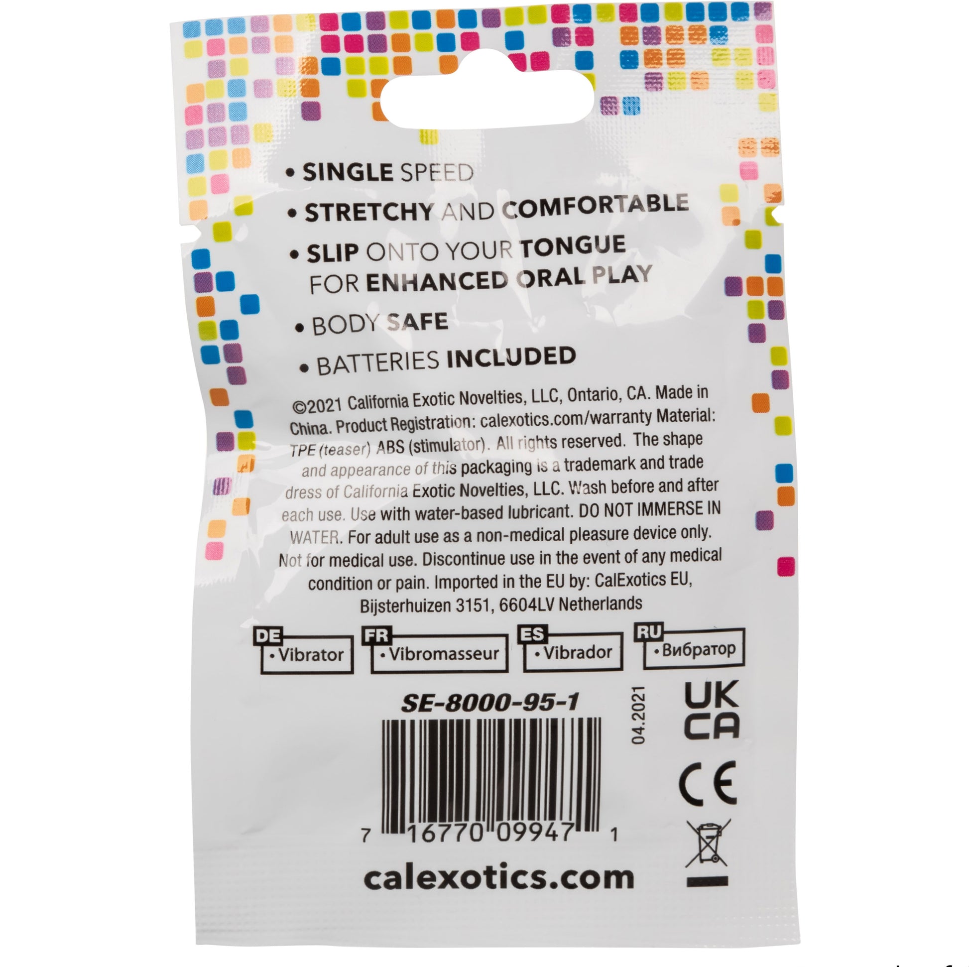 CalExotics Foil Pack Vibrating Tongue Teaser - Purple - Enhanced Oral Play
