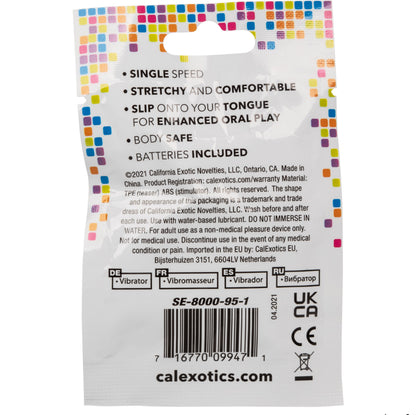 CalExotics Foil Pack Vibrating Tongue Teaser - Purple - Enhanced Oral Play