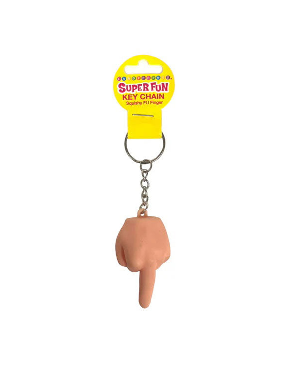 Little Genie Super Fun FU Middle Finger Key Chain – Beige