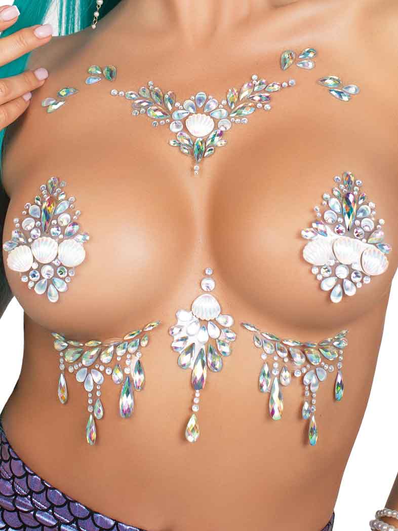 Leg Avenue Siren Adhesive Body Jewels Sticker – Clear