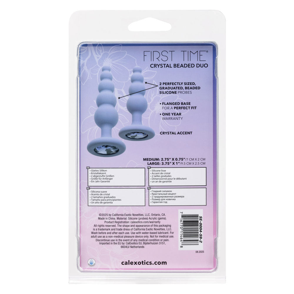 CalExotics First Time Crystal Beaded Duo – Purple Silicone Anal Probes