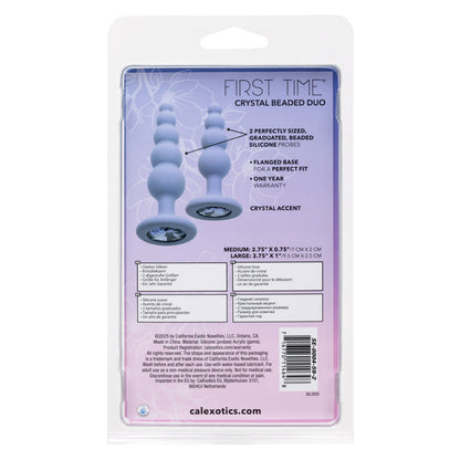CalExotics First Time Crystal Beaded Duo – Purple Silicone Anal Probes