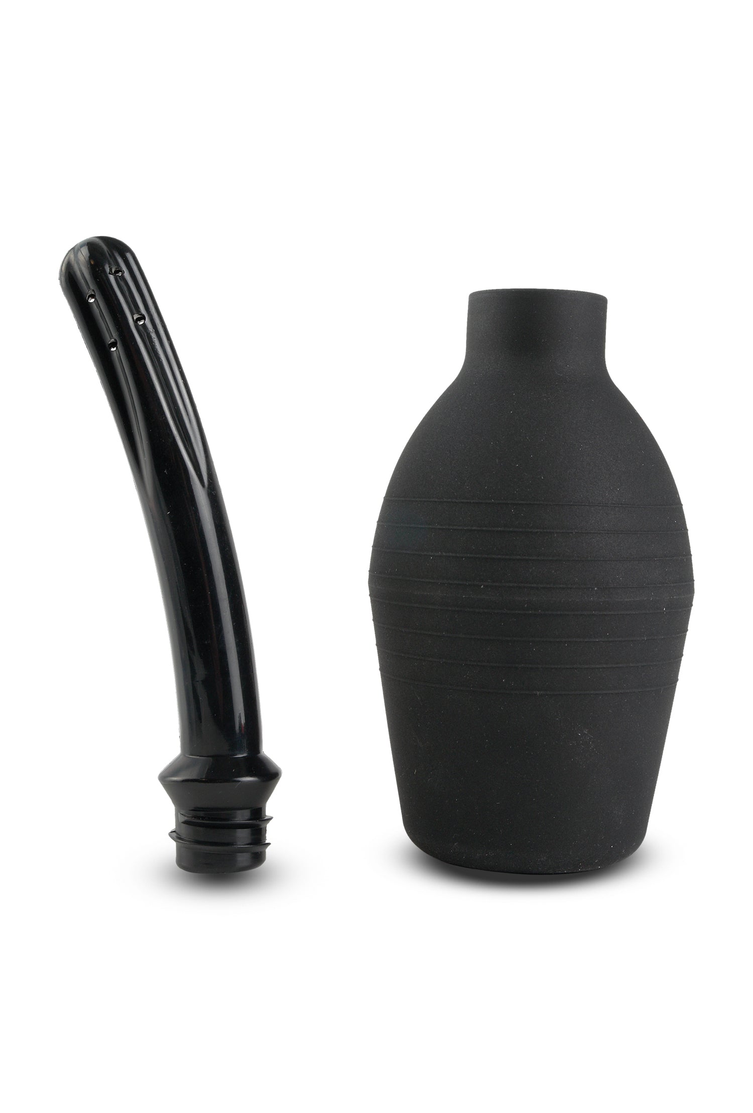 Pipedream Fetish Fantasy Series Curved Douche-Enema – Black Silicone Cleansing System