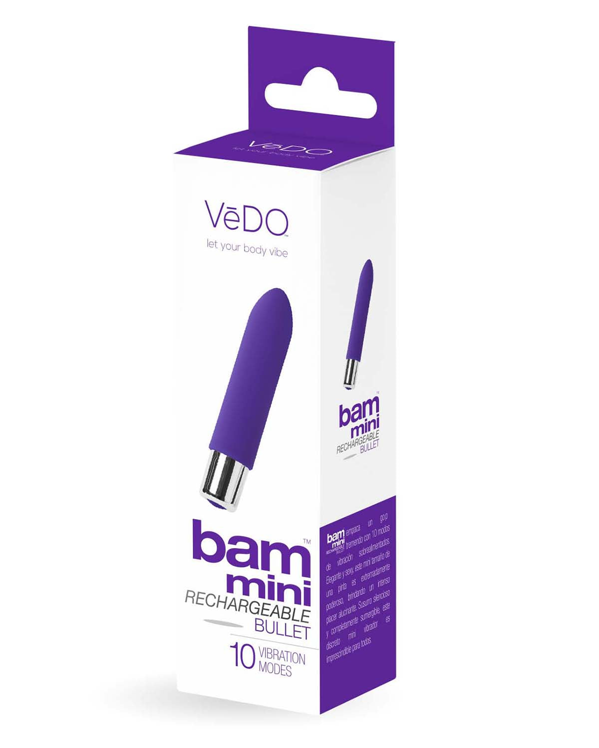 VeDO Bam Mini Rechargeable Bullet Vibe – Indigo – Multi-Function Waterproof Vibe