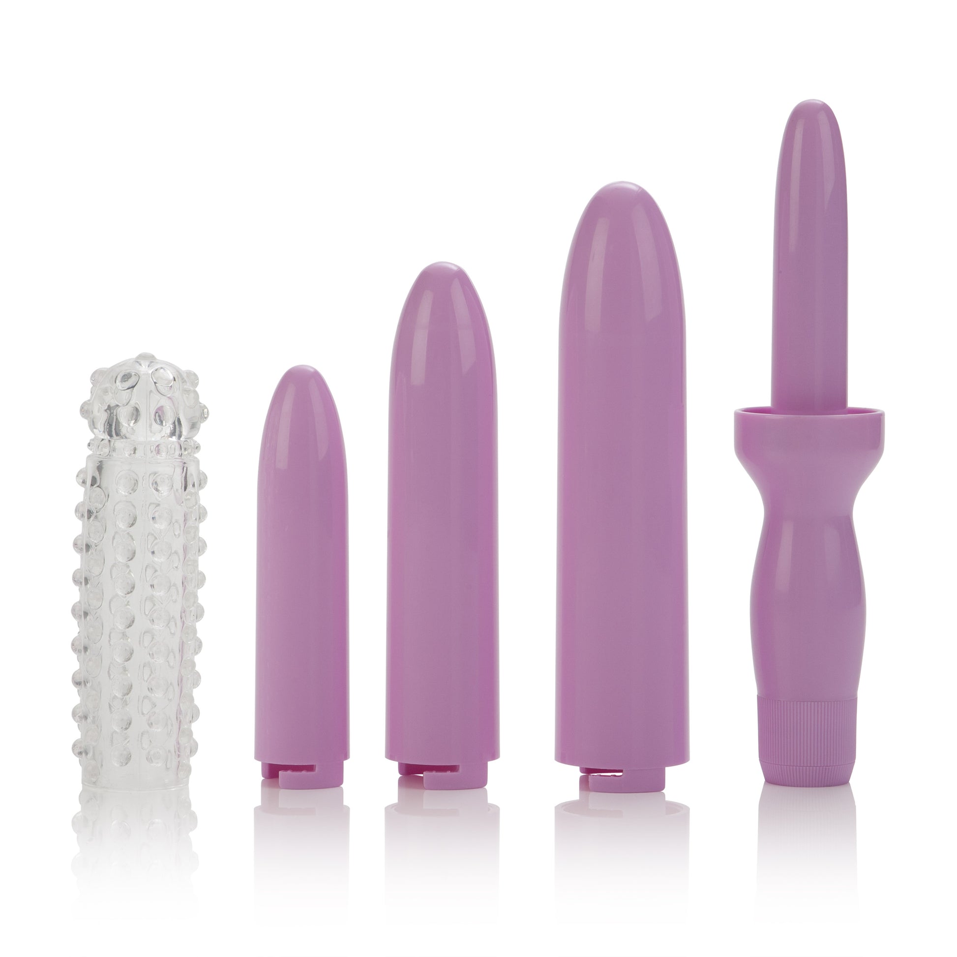 Dr. Laura Bernam Dilator Set - 4 Locking Sizes with Vibrating Massager - Purple