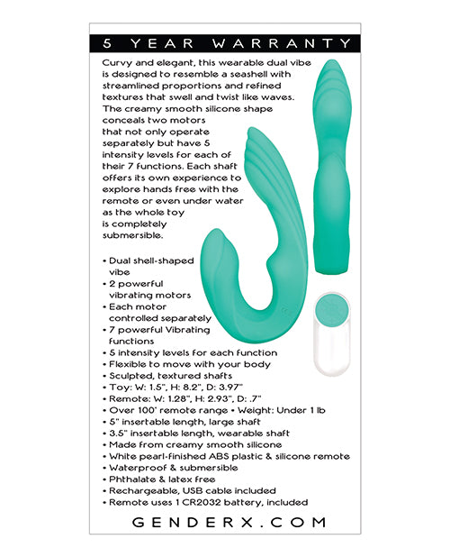 Evolved Novelties Strapless Seashell Dual Vibrator – Teal