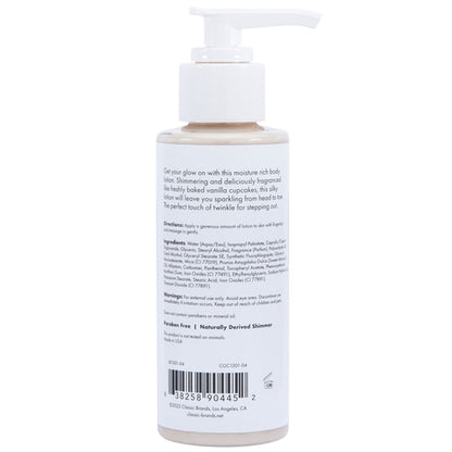 Classic Brands Glow Vanilla Cupcake Shimmer Lotion – Moisturizing Body Lotion – 4 Oz
