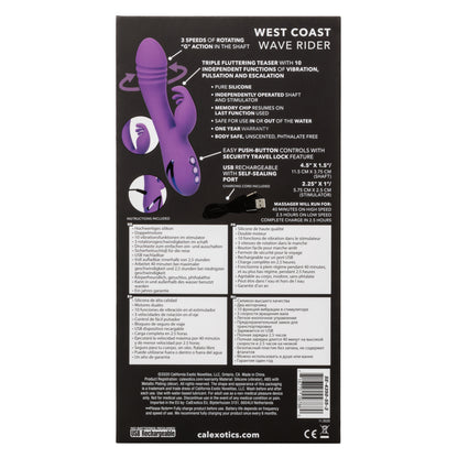 California Dreaming West Coast Wave Rider – Waterproof Silicone Vibrator with G-Massager – Ocean Color