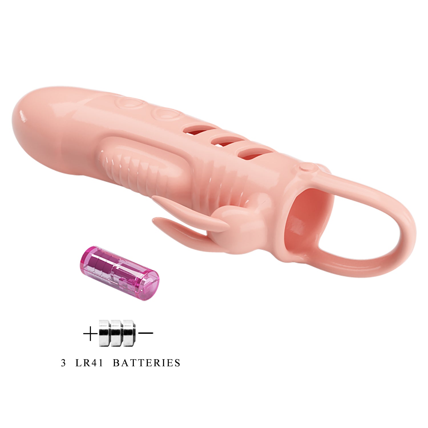 Pretty Love Sloane Vibrating Rabbit Cock Sleeve - Flesh