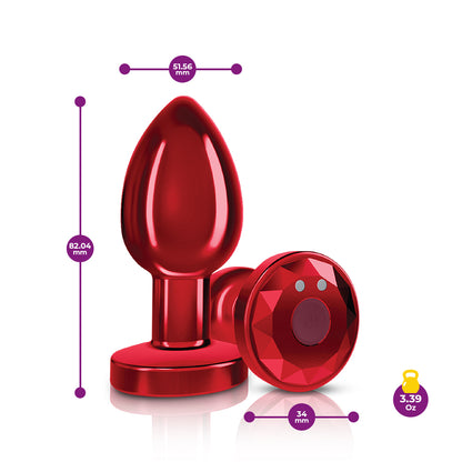 Viben Vibrating Red Metal Remote Plug – Medium – Waterproof and Rechargeable