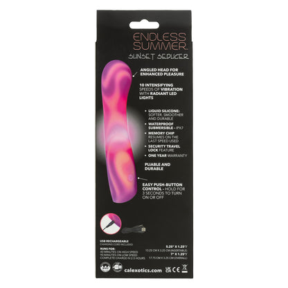 CalExotics Endless Summer Sunset Seducer G-Spot Vibrator, Dual-Layer Liquid Silicone, Pink