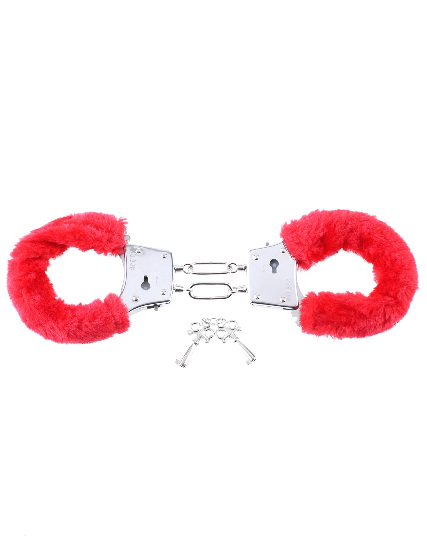 Pipedream Beginner's Furry Cuffs - Red - Velvety Soft Restraints