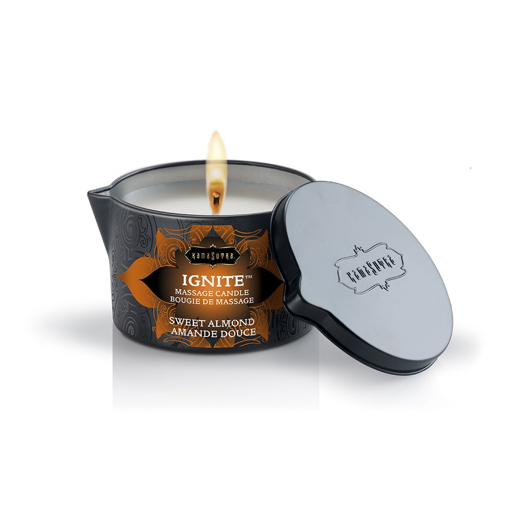 Kama Sutra Ignite Sweet Almond Massage Candle - 6 Oz - Warm Massage Oil