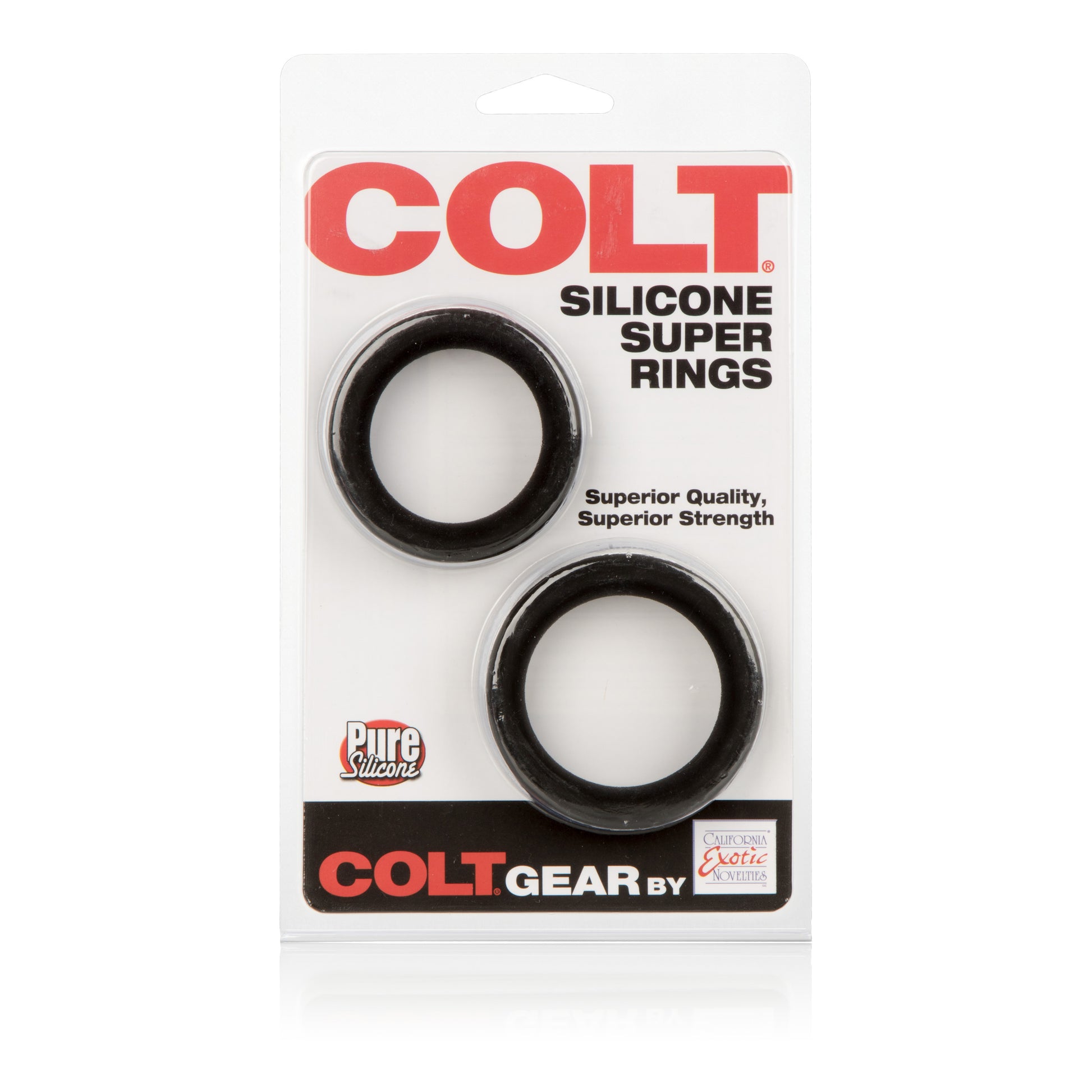 CalExotics Colt Silicone Super Rings - Extra Stretchy Silicone Rings - Black