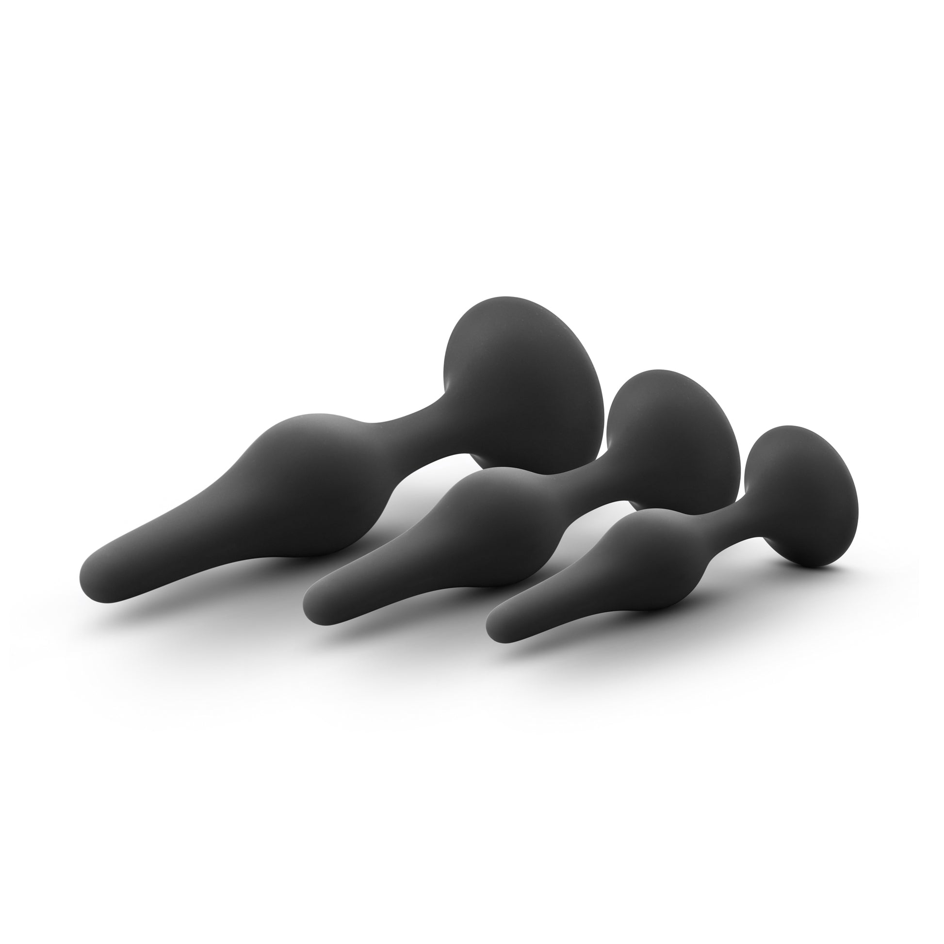 Blush Luxe Beginner Plug Kit - Butt Plugs for Gentle Booty Play - Black