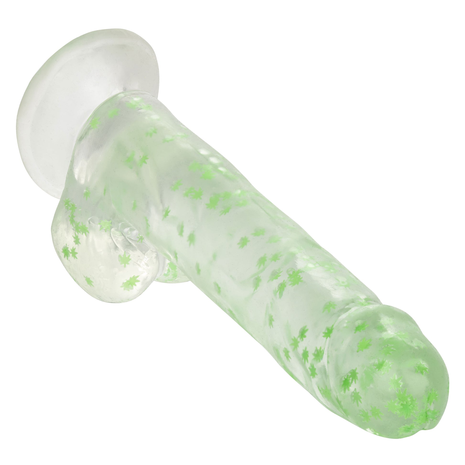 CalExotics Naughty Bits I Leaf Dick Glow-in-the-Dark Dong - 8 Inch, Green