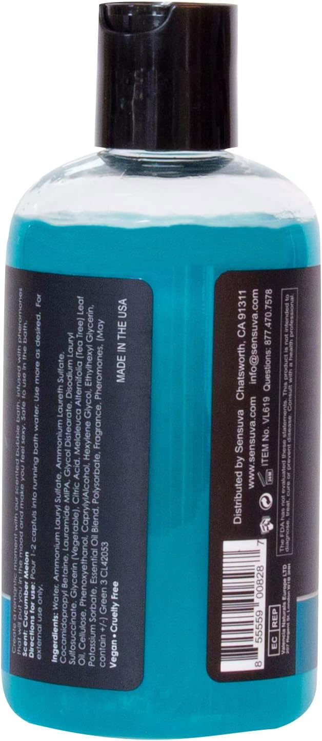 Sensuva Big Flirt Pheromone Infused Bubble Bath - Cucumber Melon - 8 Fl. Oz.