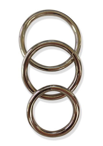 Sportsheets Metal O Ring 3 Pack – Flared Base Dildo Harness Rings – Silver