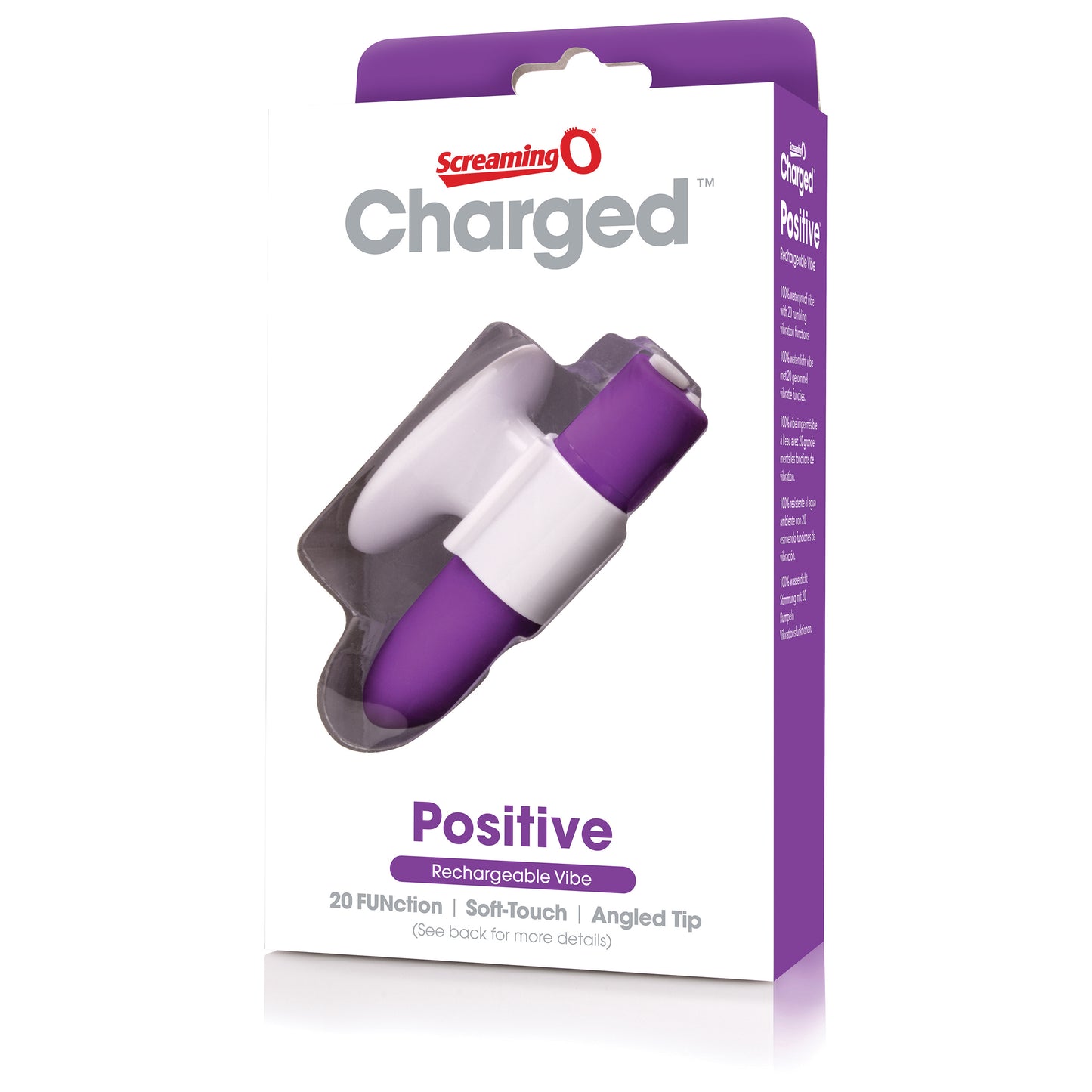 Screaming O Charged Positive Rechargeable Vibe - Waterproof Purple Vibrator with 20 Functions