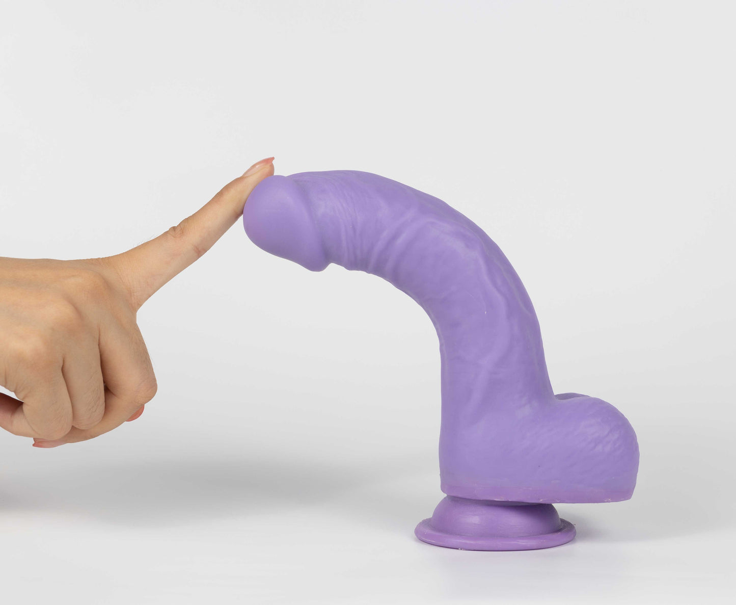 Real Skin Mr. Lavender 7.5" Dual Layer Dildo - Purple - Waterproof and Harness Compatible