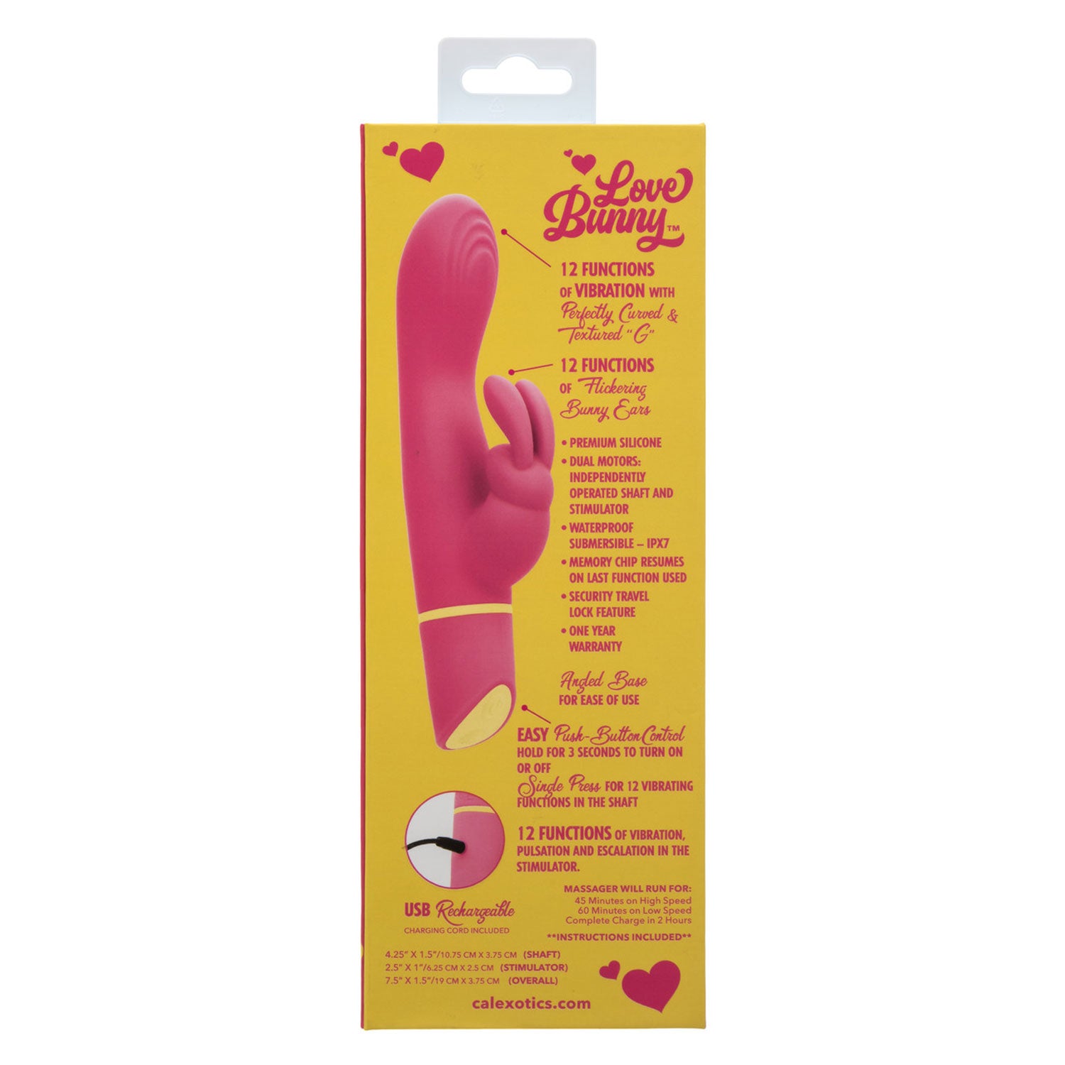 CalExotics Love Bunny Vibrating G Bunny - Pink - Multi-Function Vibrator