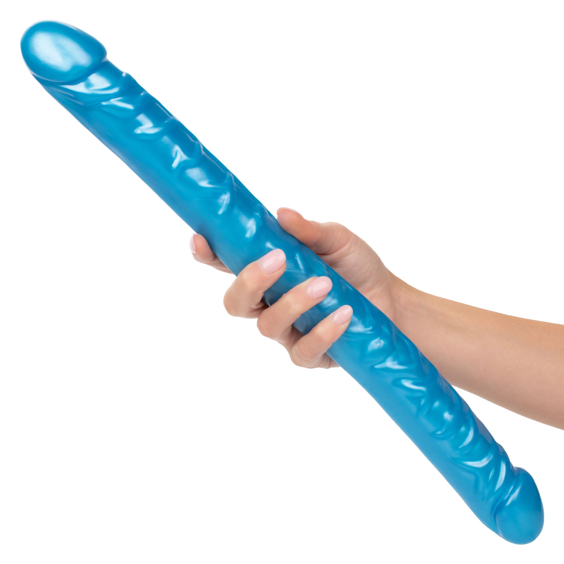 CalExotics Size Queen 17" Dual-Ended Dong - Blue
