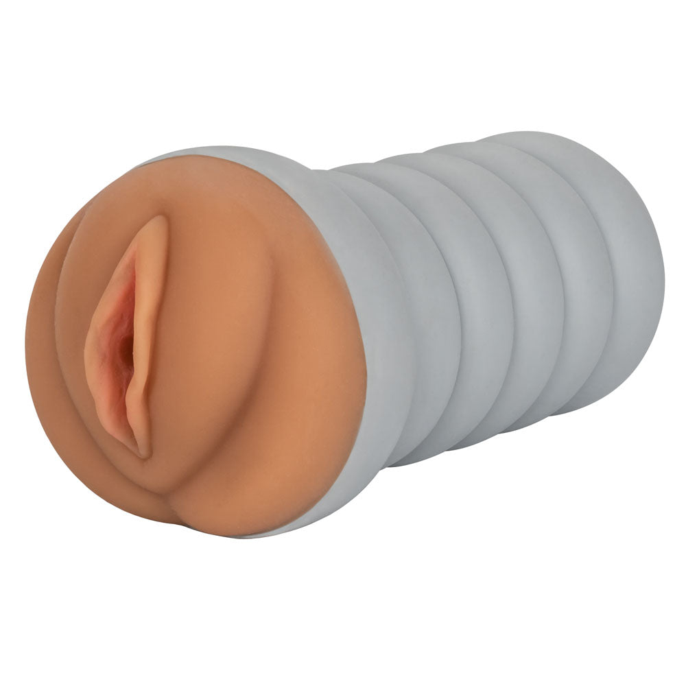 CalExotics Ribbed Gripper Tight Pussy Grip – Life-like Masturbator – Brown