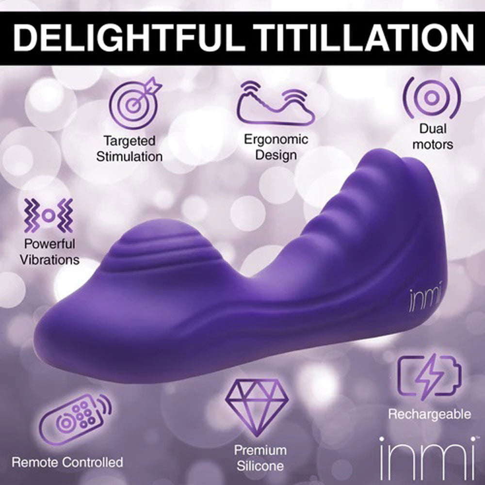 XR Brands Vibrating Silicone Grinder - Purple - Dual Motor with Remote Control