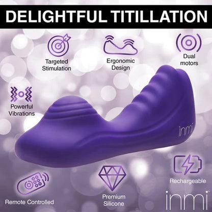 XR Brands Vibrating Silicone Grinder - Purple - Dual Motor with Remote Control