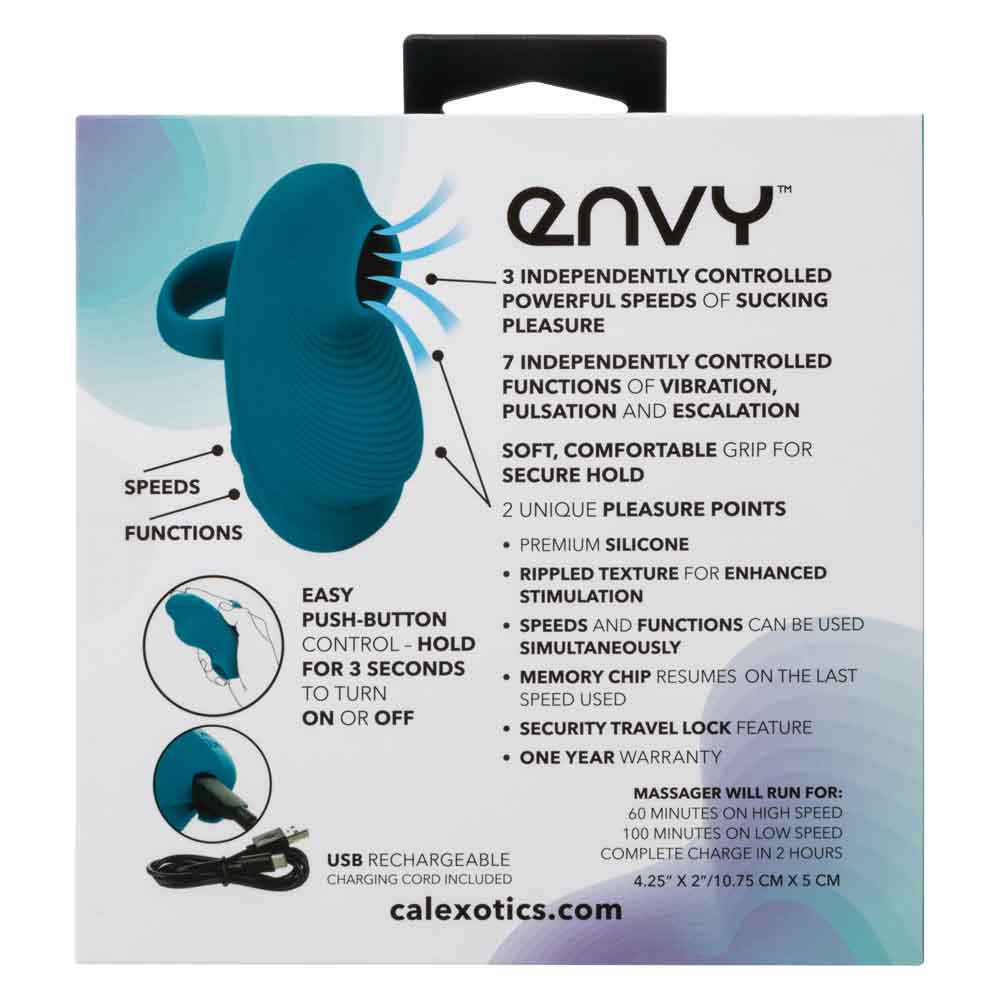 CalExotics Envy Handheld Suction Massager - Blue - Multi-Function