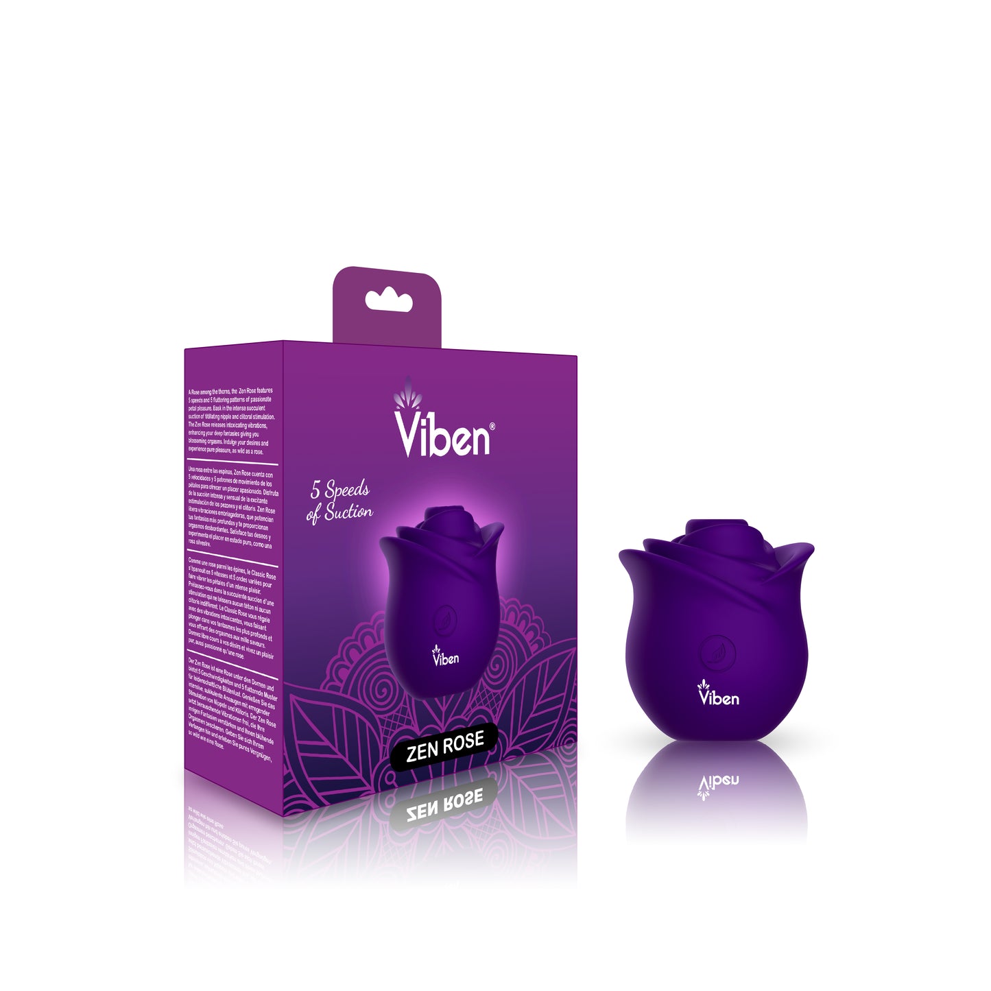 Viben Zen Rose Handheld Nipple and Clitoral Stimulator – Purple