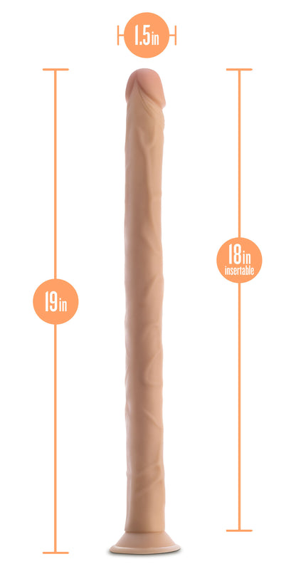 Dr. Skin 19 Inch Dildo - Realistic Beige Toy with Suction Cup Base