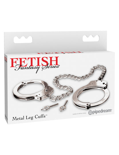 Pipedream Fetish Fantasy Series Metal Leg Cuffs – Silver – Safe Bondage Accessory