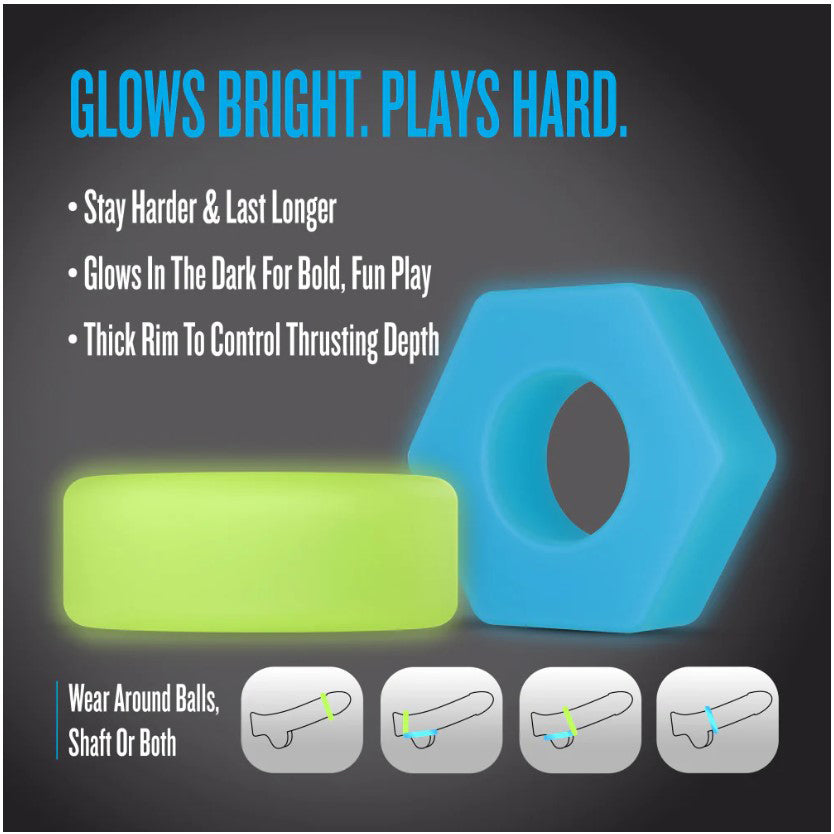 Blush Performance Plus Flash 2-Piece Platinum-Cured Silicone Cock Ring Set – Multi