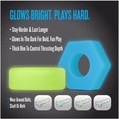Blush Performance Plus Flash 2-Piece Platinum-Cured Silicone Cock Ring Set – Multi
