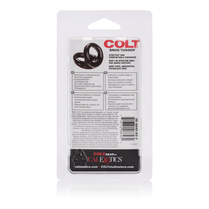 CalExotics Colt Snug Tugger Dual Enhancer Ring with Scrotum Support - Black