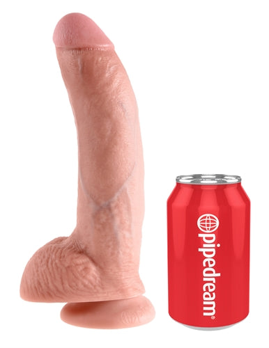 King Cock 9-Inch Cock With Balls - Realistic Dildo - Flesh