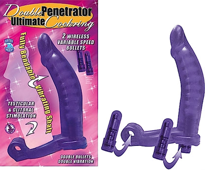 Nasstoys Double Penetrator Ultimate Cockring – Purple – Waterproof with Multi-Speed Function